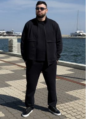 Мужская кофта-куртка из премиального трикотажа черная